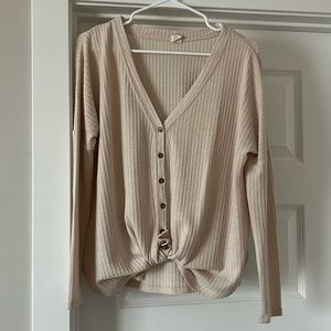 Flawless | button down, long sleeve, waffle knit shirt